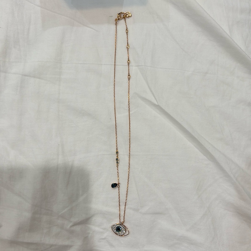 Swarovski Symbolica Swarovski Crystal Rose Goldplated Evil Eye Pendant Necklace